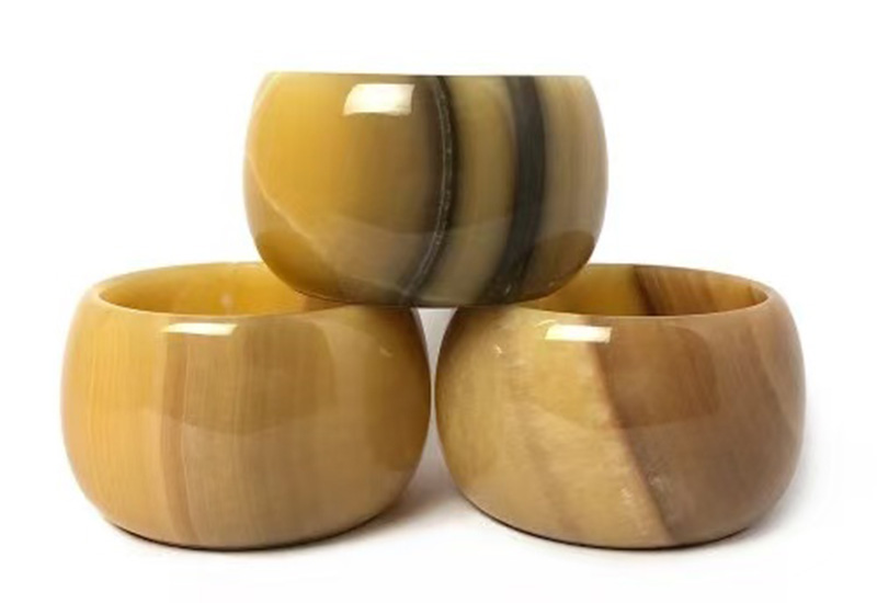 桔子玉-玉石聚寶盆(含水晶元寶)